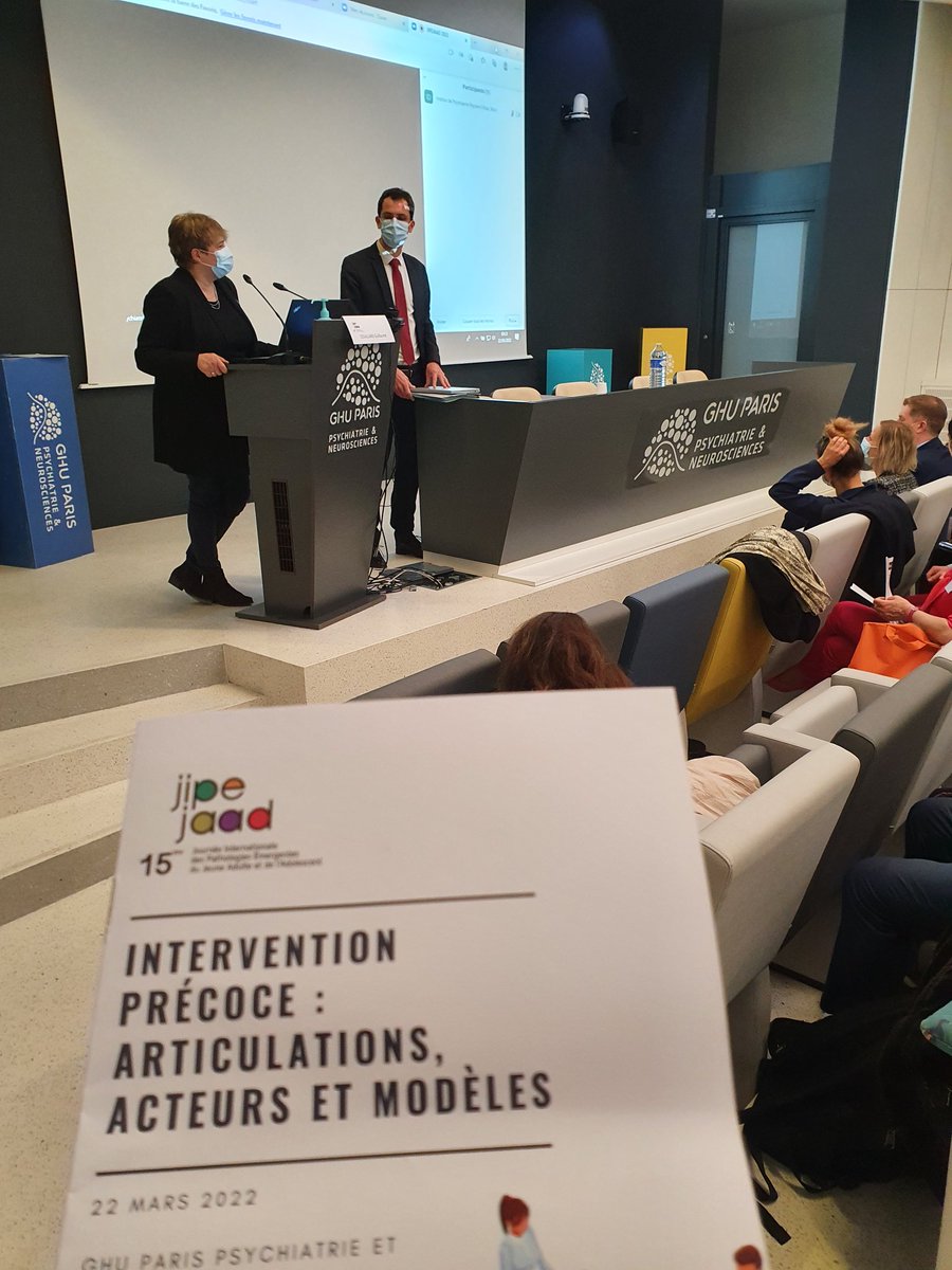 GhuParis's tweet image. [EVENEMENT] Lancement des #JIPEJAAD avec Guillaume Couillard et le Pr M-Odile Krebs en charge du programme #Psycare : des expériences et outils concrets pour l'intervention précoce partout en France Stay tuned!