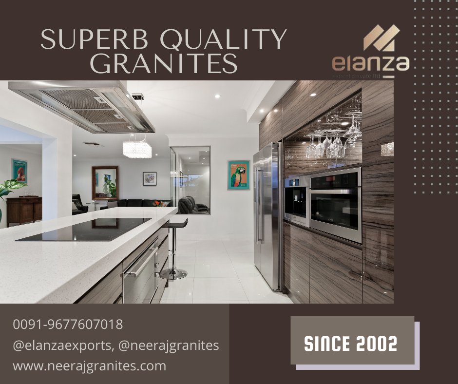 ExportsElanza's tweet photo. @elanzaexports, @neerajgranites, we provide superb quality granites that makes your place adorable by its nature.

call us @ 0091-9677607018
visit us @ 
https://t.co/NWri29JNRw, https://t.co/jacxMWriDV

#blackgalazy, #absolutegranite, #tanbrown, #colonialwhite, #jupranagold https://t.co/4VHq4gH4cA