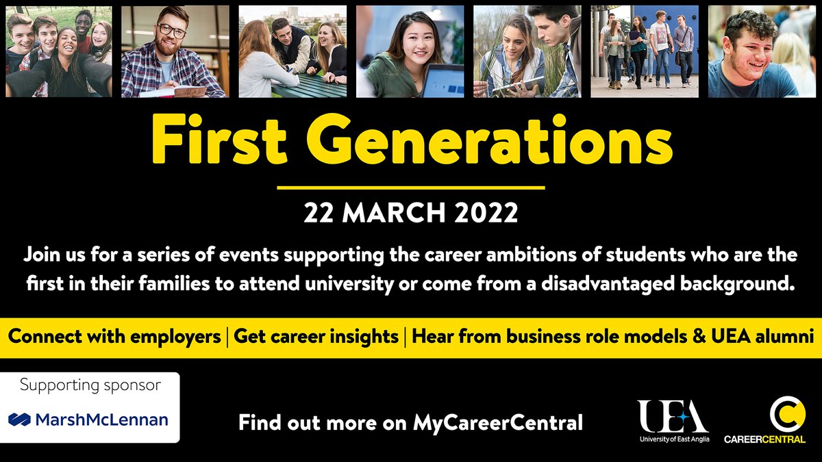 NorwichBSchool's tweet photo. Make sure you join @UEACareers today for two events for #FirstGenerations students!
Book here: https://t.co/F4dje2Hkh5 https://t.co/hPcg2i9ynH