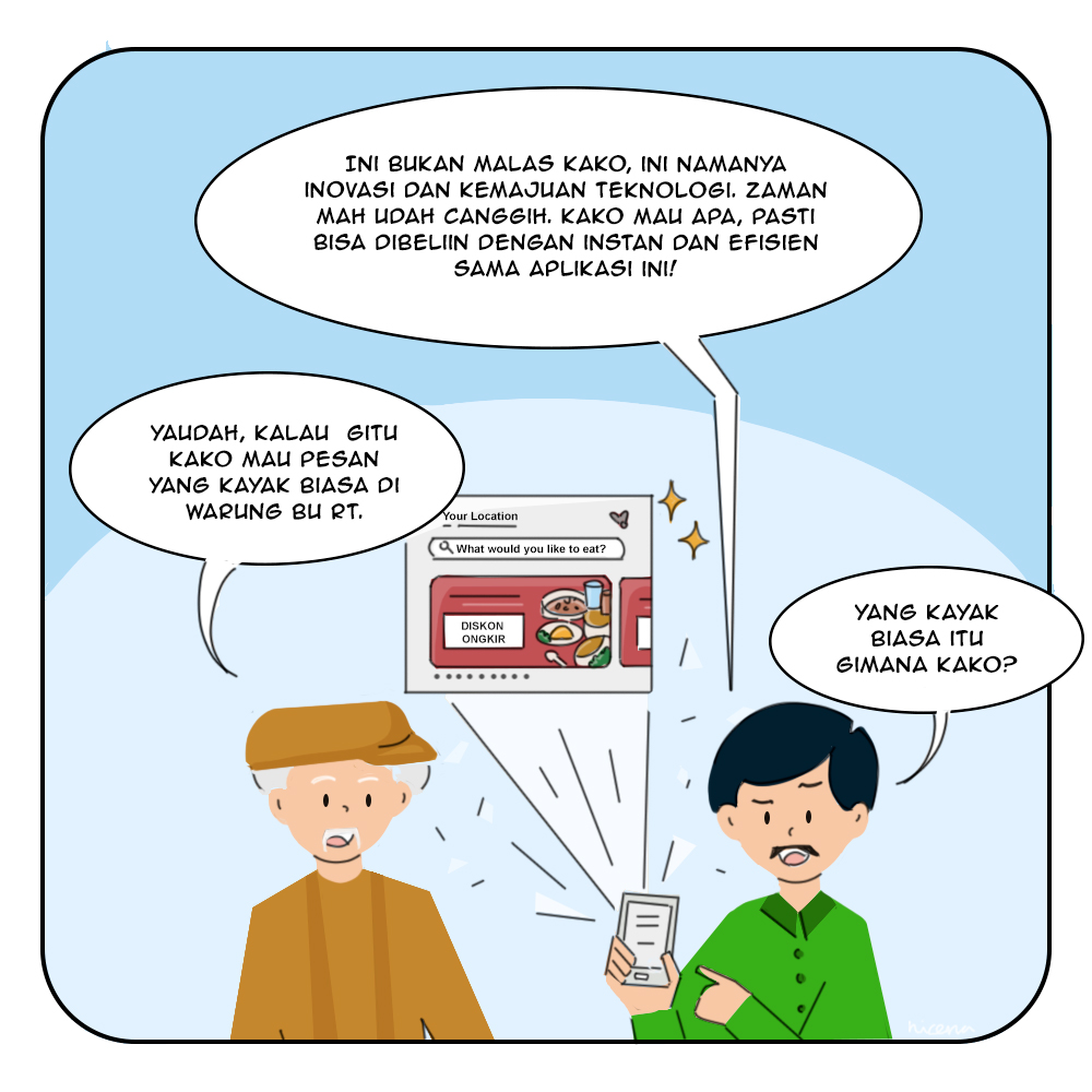 cfds_ugm's tweet photo. Pernah nggak sih teman atau keluarga Smart People memesan makanan dengan catatan yang ribet? π³π±
Kali ini, Papo menghadapi pesanan Kako yang sangat detail, nih! Bisa nggak, ya, dipesan melalui layanan pesan antar online? #digicomic https://t.co/JAG9wI4bcw
