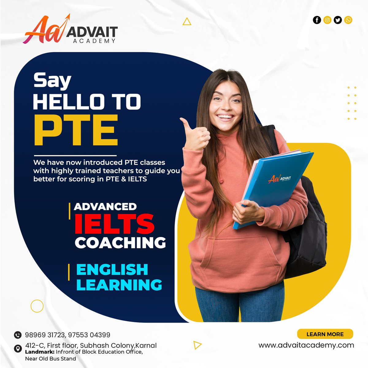 AcademyAdvait's tweet photo. Introducing PTE Courses in Advait Academy!
Register Now for the most comprehensive PTE Preparation Course in Karnal and learn from  trained PTE-Certified Teachers and aim for the perfect score in the PTE and IELTS
Call :+91 9896931723
https://t.co/EHD8FG3TRz
#PTE  #IELTS https://t.co/vUI8P8mIWg