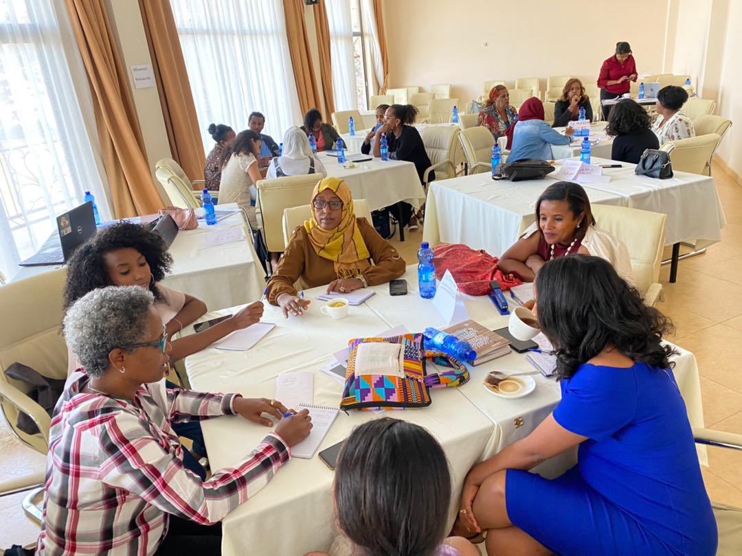 InclusivePeace's tweet photo. Last week, @TPaffenholz & @AlexShoebridge worked with @Timran2012, @newa_ethiopia, @Setaweet1, @women_ewla and other women's rights organisations from across Ethiopia to strategise and shape a #womensagenda to meaningfully engage & influence #NationalDialogue #makingwomencount https://t.co/xAbz3NvS9p