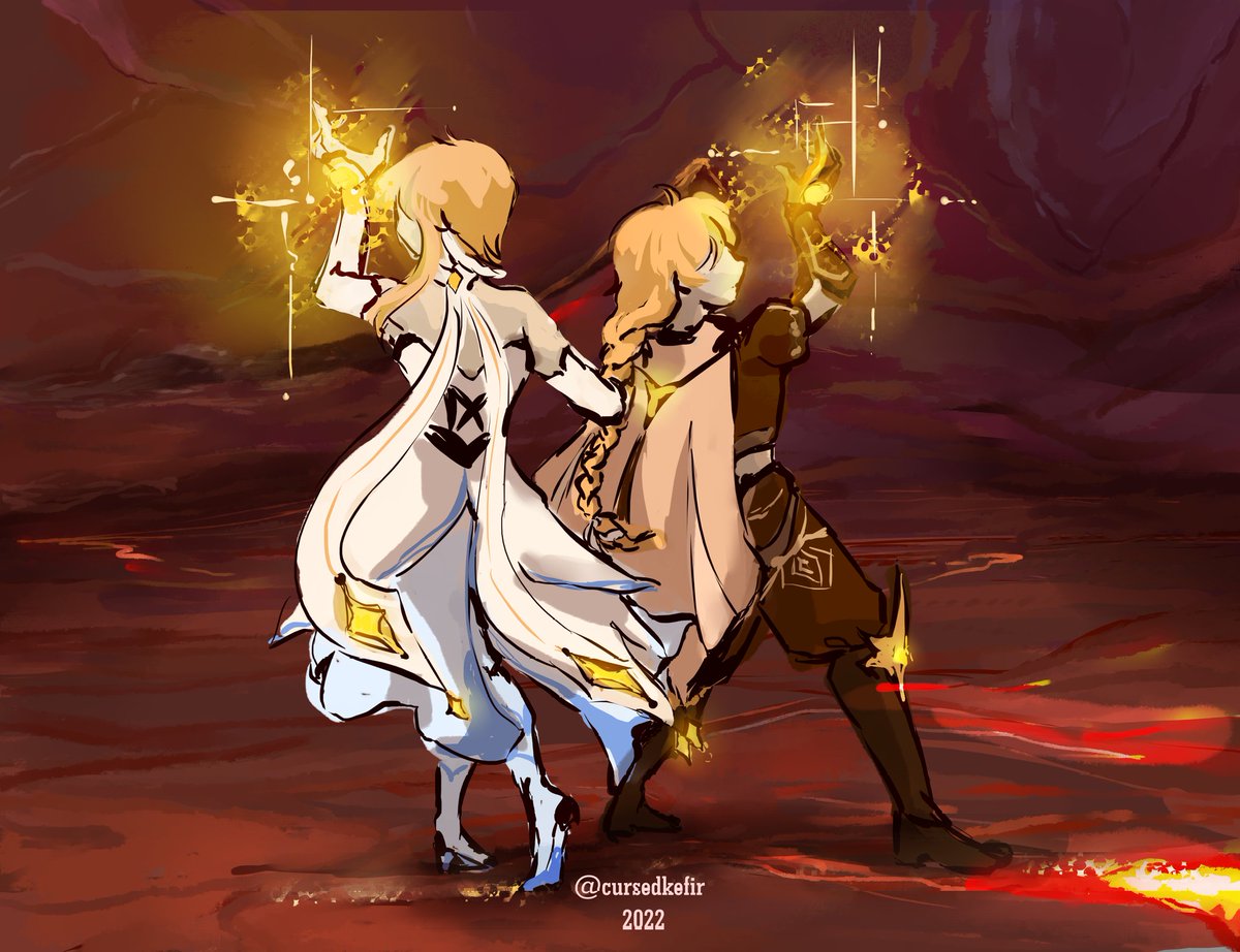 cursedkefir's tweet photo. #GenshinImpact #Lumine #Aether https://t.co/9YHj9Qki0K