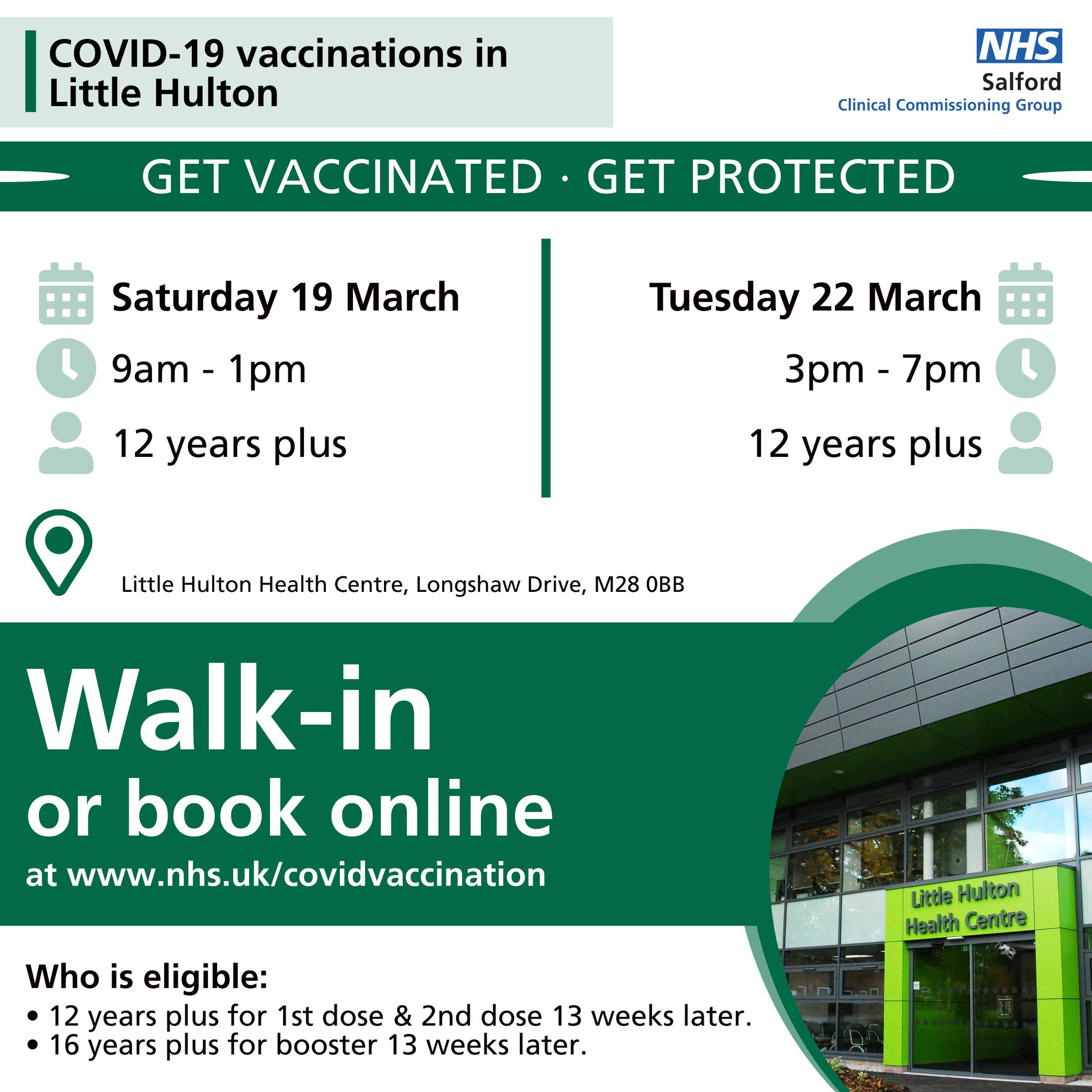 NHS Salford CCG on Twitter "We have clinics across Salford this week