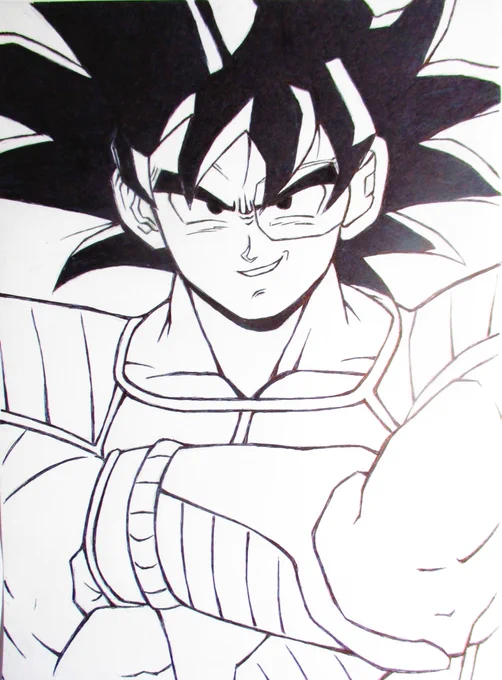 ドラゴンボールのターレスのペン入れです。 後日、色塗り予定です。 #ドラゴンボール #DragonBall #ターレス #ドラゴンボールZ #DragonBallZ #ペン入れ #アナログ #イラスト #アナログイラスト #illustration #絵描きさんと繋がりたい #イラスト好きな人と繋がりたい