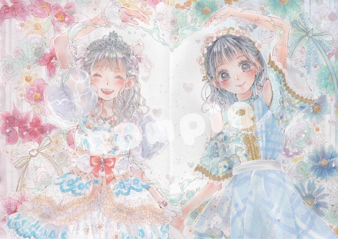 ナナランドの雪村花鈴さんと峰島こまきさんのイラストをご依頼により描かせて頂きました💖💧
今回も依頼者様の素敵なアイデアとありがとうが詰まったイラストです✨
花鈴さんご卒業おめでとうございます💐
#ナナランド 