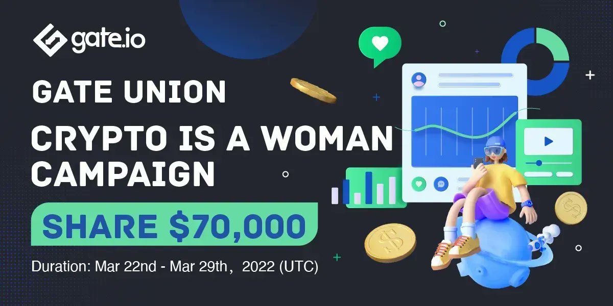 Gate's tweet photo. 🥳Gate Union - Crypto Is A Woman Campaign 💃 

🏅Invite your female friends and get $70,000 rewards💸

⏰ Duration:  Mar 22nd - Mar 29th，2022 (UTC)

➡️Details: https://t.co/rksC9zHjNA
➡️Join Now: https://t.co/rffEfm4h7O

#Gateio #GateUnion #Woman https://t.co/04ZBVztQXX