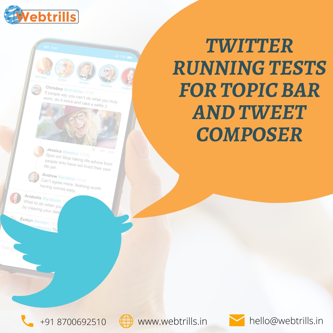 webtrillsdotin's tweet photo. Tweet, Tweet..Twitter is working on a new feature where you can find interesting topics through the Topic Bar and the Tweet composer.
#webtrills #twitterupdate #twitternews #twitter #topicbar #tweetcomposer #runningtest https://t.co/7H9D3yNdea