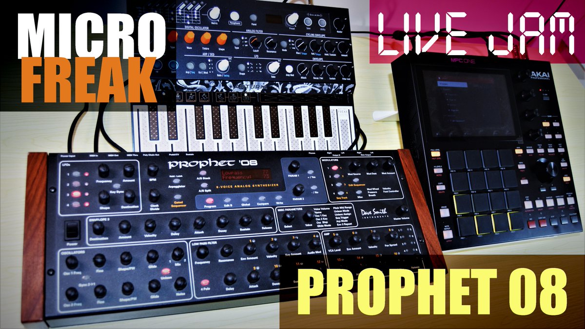 A live jam with Dave Smith's Prophet 08 and Arturia's Micro Freak all controlled by Akai's MPC ONE. youtube.com/watch?v=CTJGWS…
