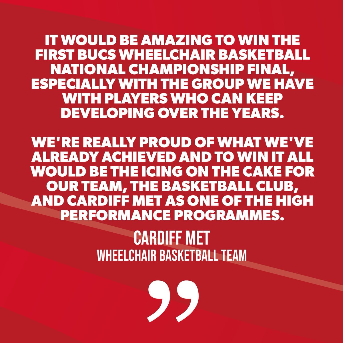Wheelchair basketball is making its debut at #BUCSBigWednesday powered by New Balance 🤩

It is set to be a fantastic final with <a href="/UoN_WBB/">UoN WheelBBall</a> taking on <a href="/ArchersBasket/">Cardiff Met Archers</a> 🏀

Who will become the first ever champions?