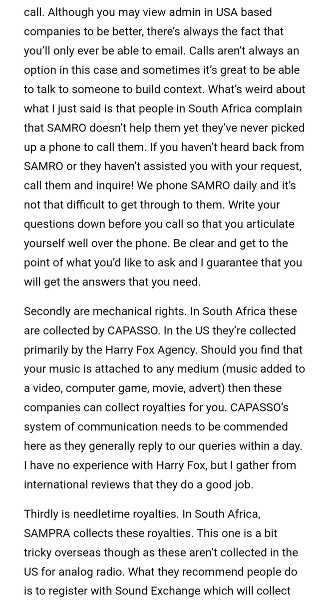 silasbeats's tweet photo. Helpful information on international alternatives to SAMRO, CAPASSO and SAMPRA. https://t.co/ozhTSDdRuM
