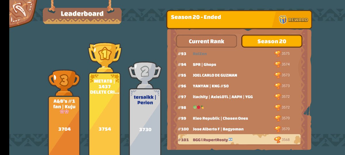 Season 20: Top 101 !. Lol