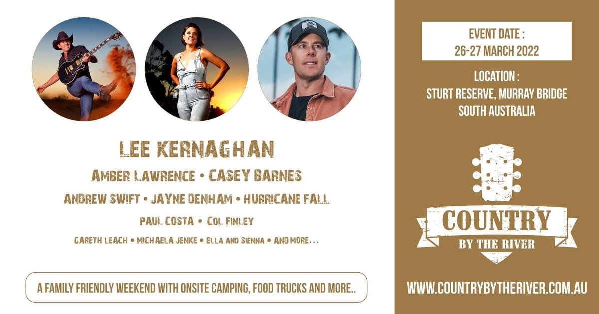 Kezza07K's tweet photo. 2 great days of awesome country tunes - Get your tix now for Country By The River this weekend @MurrayBridgeSA @moshtix @musicfestival @funtimes @tourlife https://t.co/Ha7P1hAPph