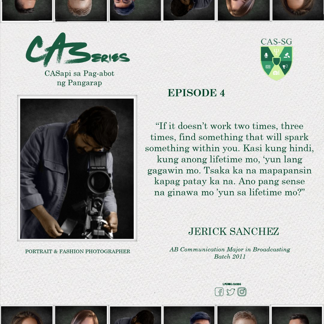 You need to find something that will give a spark to you. Catch the notable line of Mr. Jerick Sanchez from the last Episode of CASeries: CASapi sa Pag-abot ng Pangarap. 

You can still watch our Last Episode of CASeries at this link: fb.watch/bVisT1TLCS/