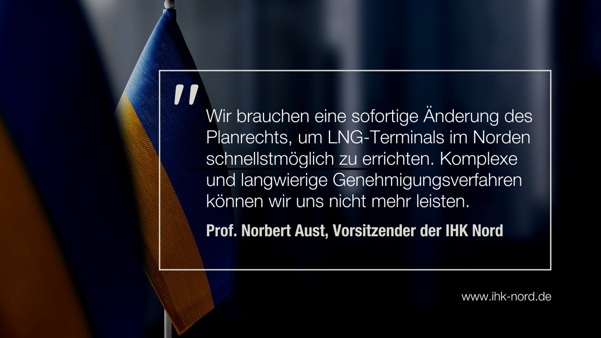IHK_Nord's tweet photo. 🇺🇦 Um #Versorgungssicherheit und #Energiesouveränität Deutschlands und der EU zu erreichen, muss die Politik jetzt tätig werden. Kernforderungen der #IHKNord: #Energieversorgung sichern und mehr Tempo bei den #erneuerbarenEnergien. Details unter: https://t.co/Thd6asSdUQ https://t.co/45zQXTC3x7