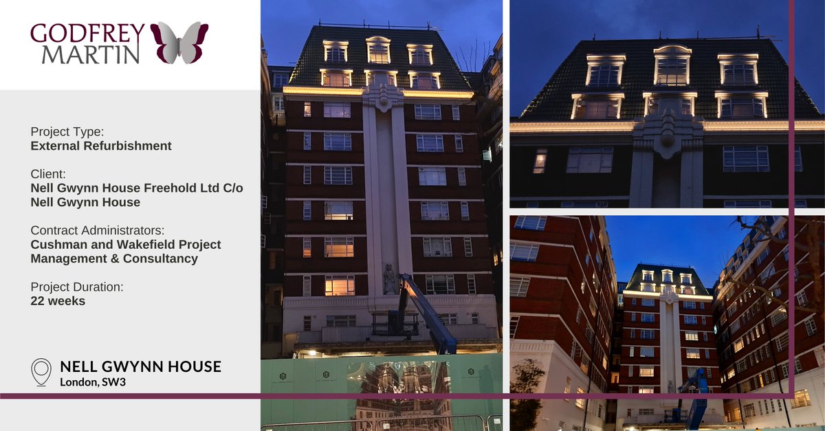 Our project at Nell Gwynn House is starting to light up the neighbourhood. The specialist lighting works are underway, a night-time test showed what a difference this will make to the building.A big thank you to our subcontractor CB Electrical and the lighting designers Lightplan