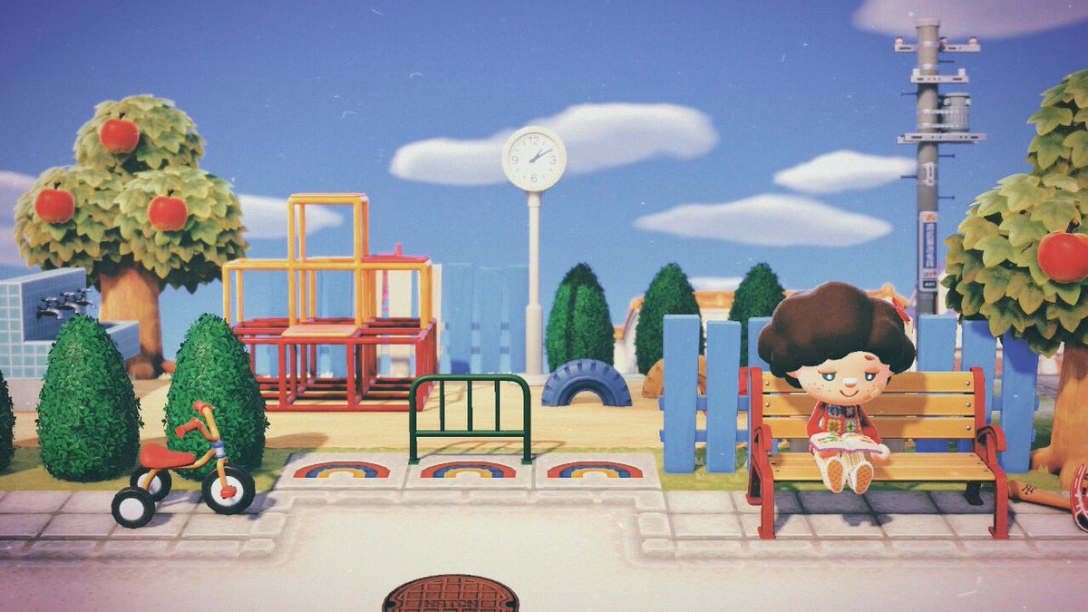 konpeitounogumi's tweet photo. 新しい島は、
🌈昭和レトロポップ🍎です☺️
70〜80年代のレトロ雑貨みたいな島にしたい✊

 #あつ森 #あつまれどうぶつの森 #AnimalCrossing #ACNH https://t.co/rUpvKtYQHD