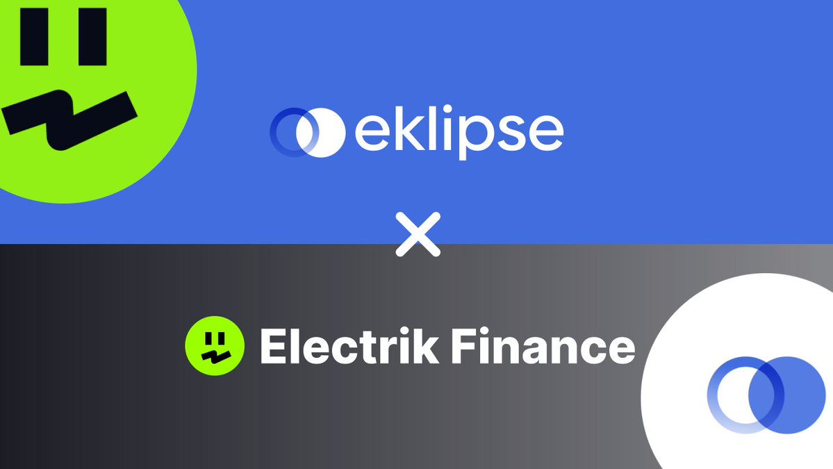 ⚡️[Electrik Finance X eklipse] 파트너쉽 공지⚡️
일렉트릭 파이낸스의 5번째 파트너쉽, eklipse를 소개합니다.

일렉트릭 볼트에서 vEKL 부스트를 얻을 수 있습니다.

이번 파트너쉽을 통해 EKL을 활용한 다양한 전략을 선보일 예정이니 기대해주세요!

Thanks, <a href="/eklipseFinance/">eklipse.finance</a> !