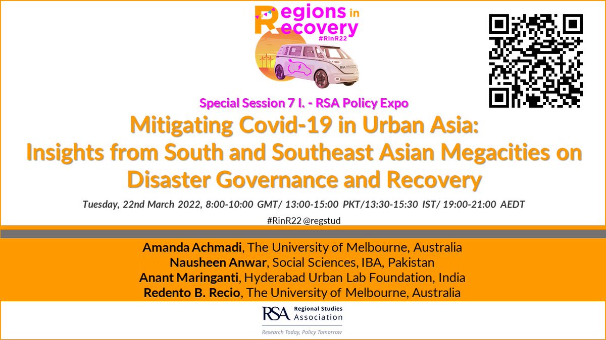 SuedeAt's tweet photo. Thanks to the presenters of this fabulous @regstud #RinR22 session organised as part of RSA Policy Expo "Tackling a global pandemic in Asian Megacities: Uneven vulnerabilities, State responses and grassroots practices” - here's the Call for Evidence: https://t.co/CdJPr0Z78d https://t.co/iMF40hgVEh