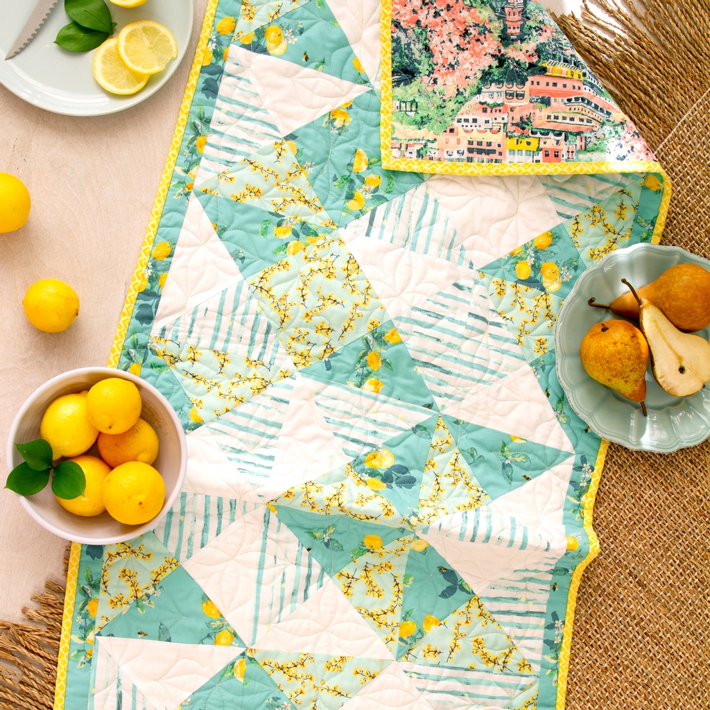 ArtGalleryFab's tweet photo. Bring on spring with this Evergreen table runner made with #AGFCapri - the newest collection by Katarina Roccella! ✨🍋 Made and quilted by Sansupa Saengsuk.
Find it in Capri’s lookbook: https://t.co/csQvRok0FV
#artgalleryfabrics #AGFfreepatterns https://t.co/pUpPrWtwnZ