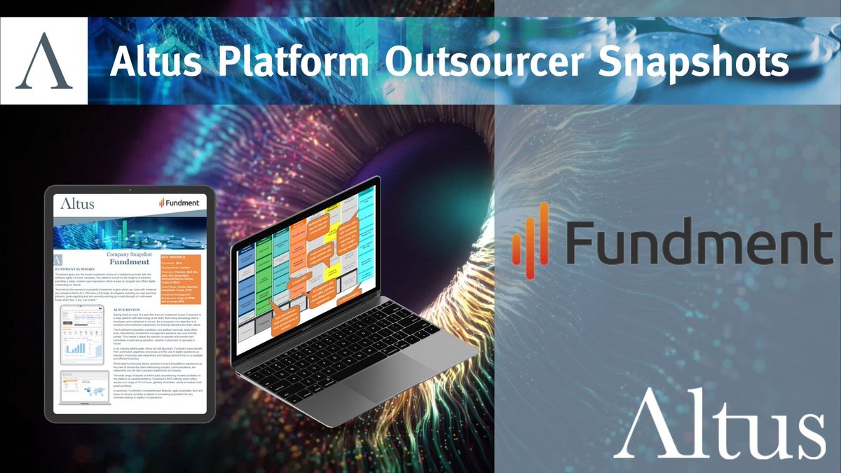 AltusCons's tweet image. Altus Platform Outsourcer Snapshots shine a spotlight on innovative platform technology and service providers offering administration, execution, and custody services to the investments industry.

Download our @FundmentHQ Snapshot  ⬇️ loom.ly/JpsEc-o