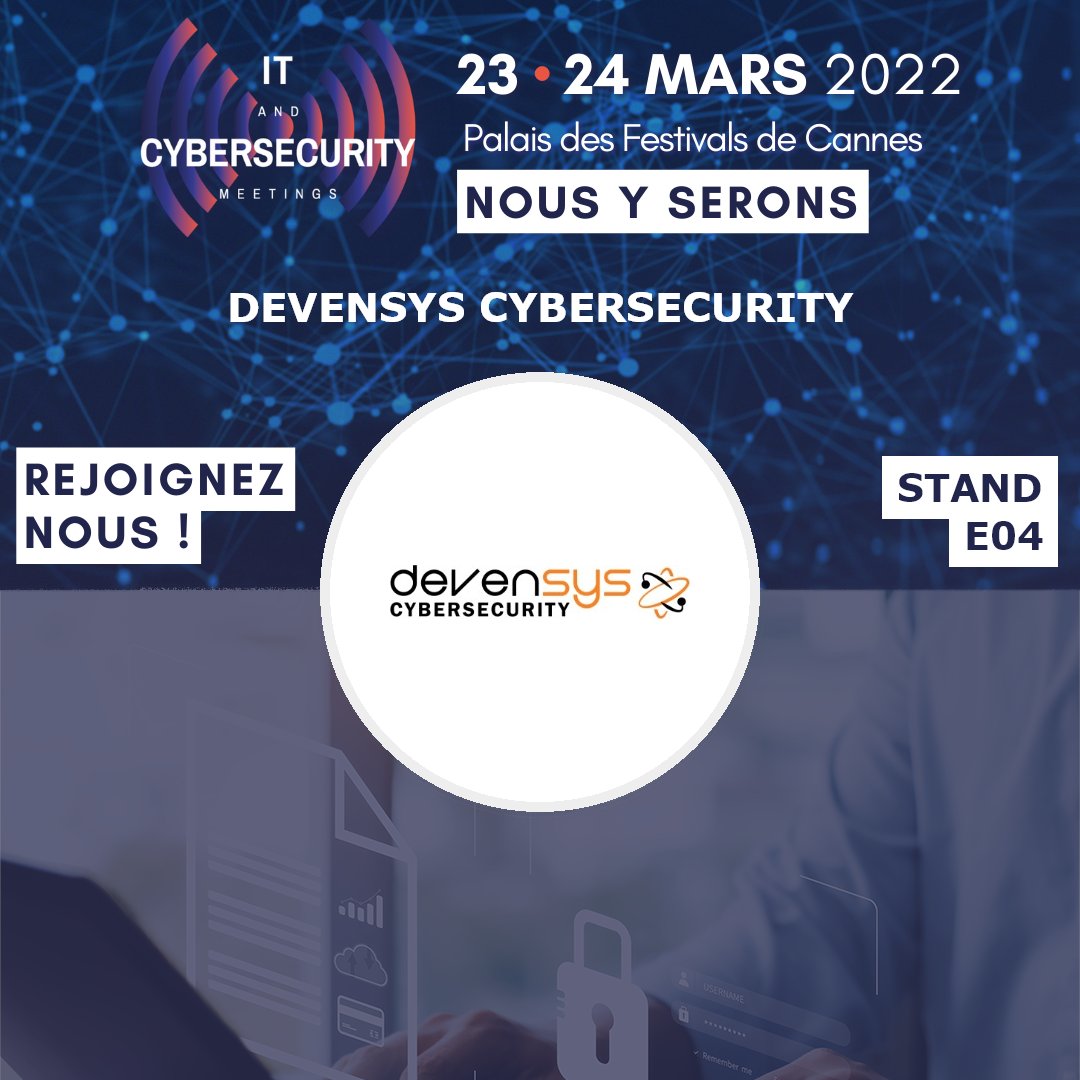 Devensys Cybersecurity (@devensys_fr) on Twitter photo 📆 On vous donne rendez-vous demain <a href="/ITCMeetings/">IT & Cybersecurity Meetings</a> 📆
Venez discuter de vos projets #Cybersécurité :
💥 Red Team & Pentest
☁ Sécurité Cloud & Infrastructure
🕵 Sécurité Managée & SOC 24/7
🎓 Centre de Formation & Certification 📆 On vous donne rendez-vous demain <a href="/ITCMeetings/">IT & Cybersecurity Meetings</a> 📆
Venez discuter de vos projets #Cybersécurité :
💥 Red Team & Pentest
☁ Sécurité Cloud & Infrastructure
🕵 Sécurité Managée & SOC 24/7
🎓 Centre de Formation & Certification