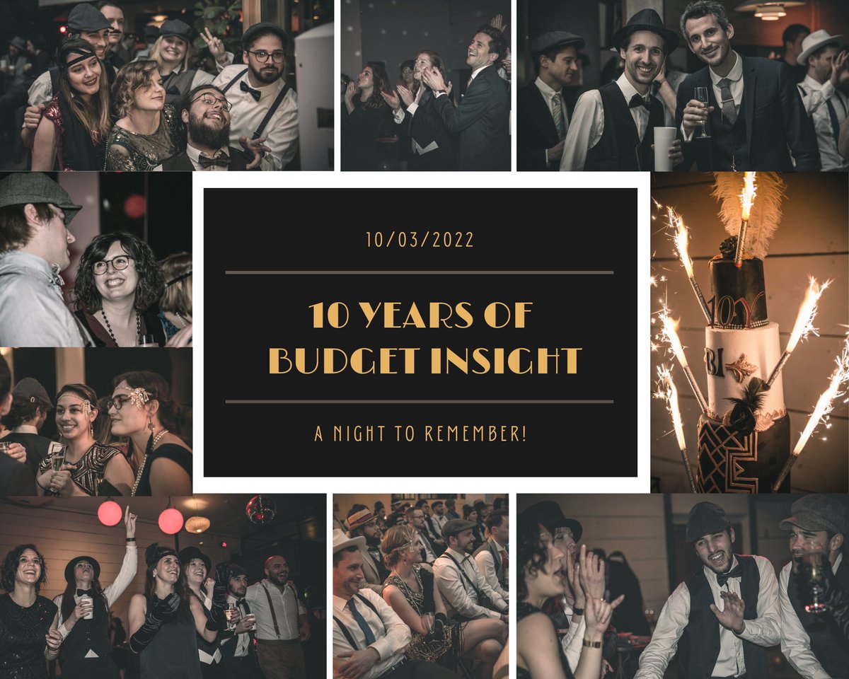 ✨ #10YearsOfBudgetInsight - Nous avons dignement célébré nos 10 ans en nous plongeant dans les iconiques Années folles ! 
Au programme : rétrospective et annonces par <a href="/BignonRomain/">Romain Bignon</a> &amp; <a href="/BertrandJeannet/">Bertrand Jeannet</a>, prestation de <a href="/KarimDuvalShow/">Karim Duval</a>, puis ouverture du night club ! #anniversaire