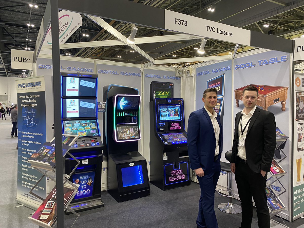 TvcLeisure's tweet photo. We are ready for day 2 @PubShowUK, come and see us at F378 for the latest range of gaming & amusement machines #pub #ukpub #publife #pub22 https://t.co/jgKtniPw9W