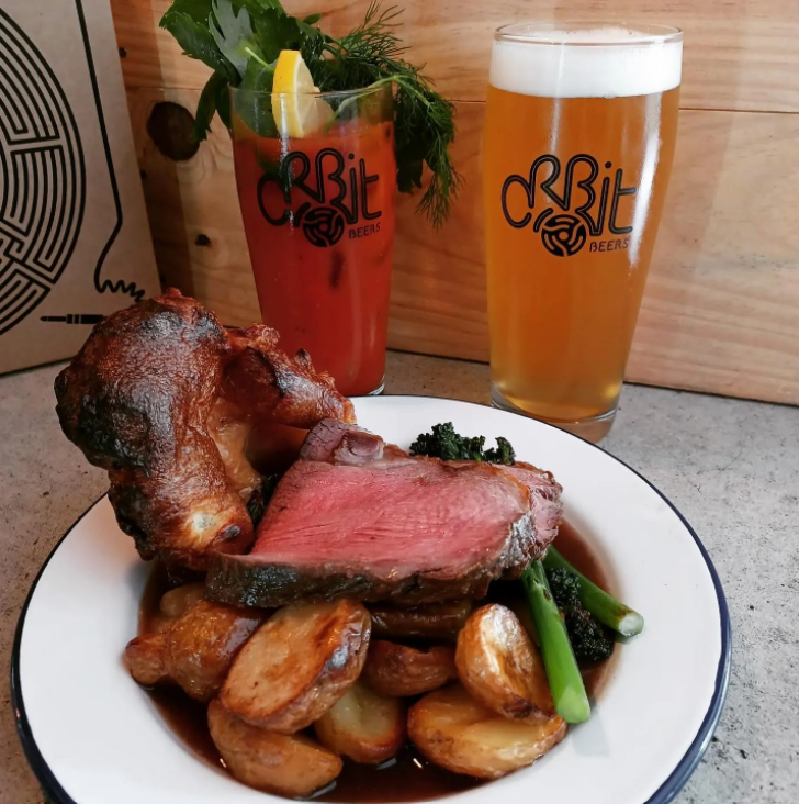 OrbitBeers's tweet photo. Treat your Mum to a delicious roast dinner from our resident chef @lightninhotthings at the taproom this Sunday, and she'll get a beer or wine on the house 🍻
Served til 6pm, book now: https://t.co/ipvbp2uwKp
#orbitbeers #roastdinner #MothersDay2022 #SundayRoast https://t.co/eEId8sPr1g