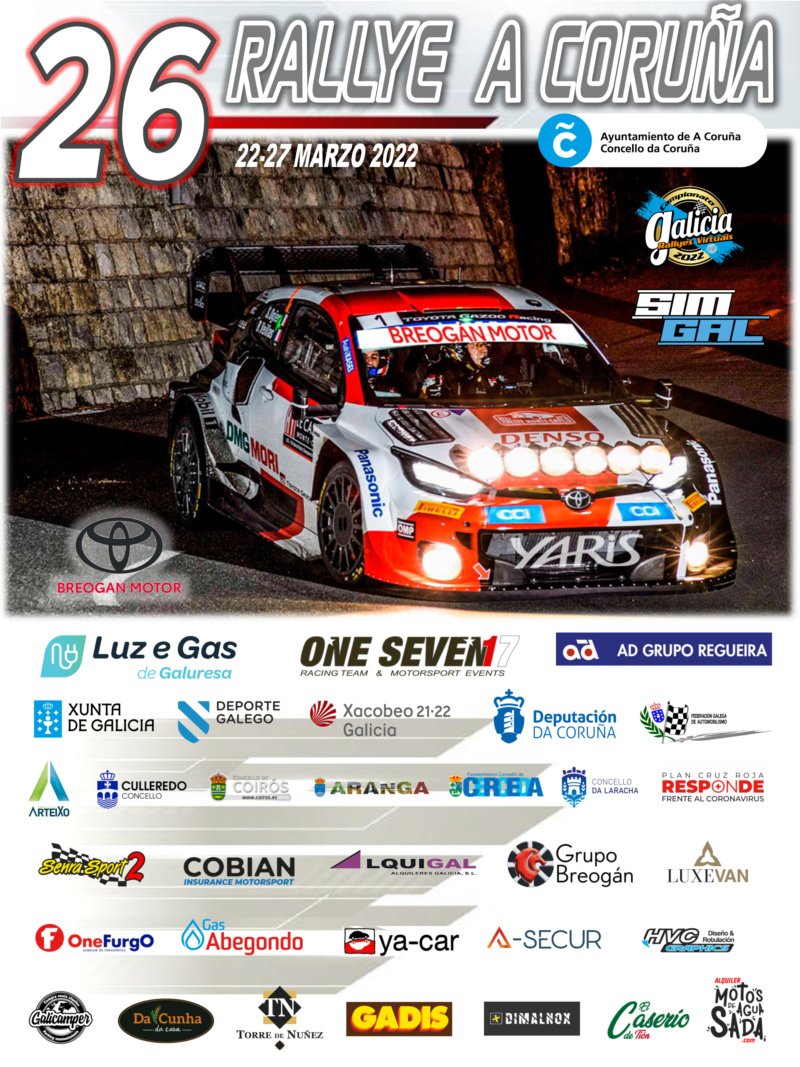 Simracingpasion's tweet photo. Hoy comienza el Rallye A Coruña, primera prueba del Campeonato Gallego de Rallyes de Asfalto Virtual 2022.
Fran Sousa (Peugeot 106 GrA) y David González (Citroën C2 R2) tomarán la salida dentro de la Beca Volante FGA.
#RBR #Simgal https://t.co/0DPelwH0Le