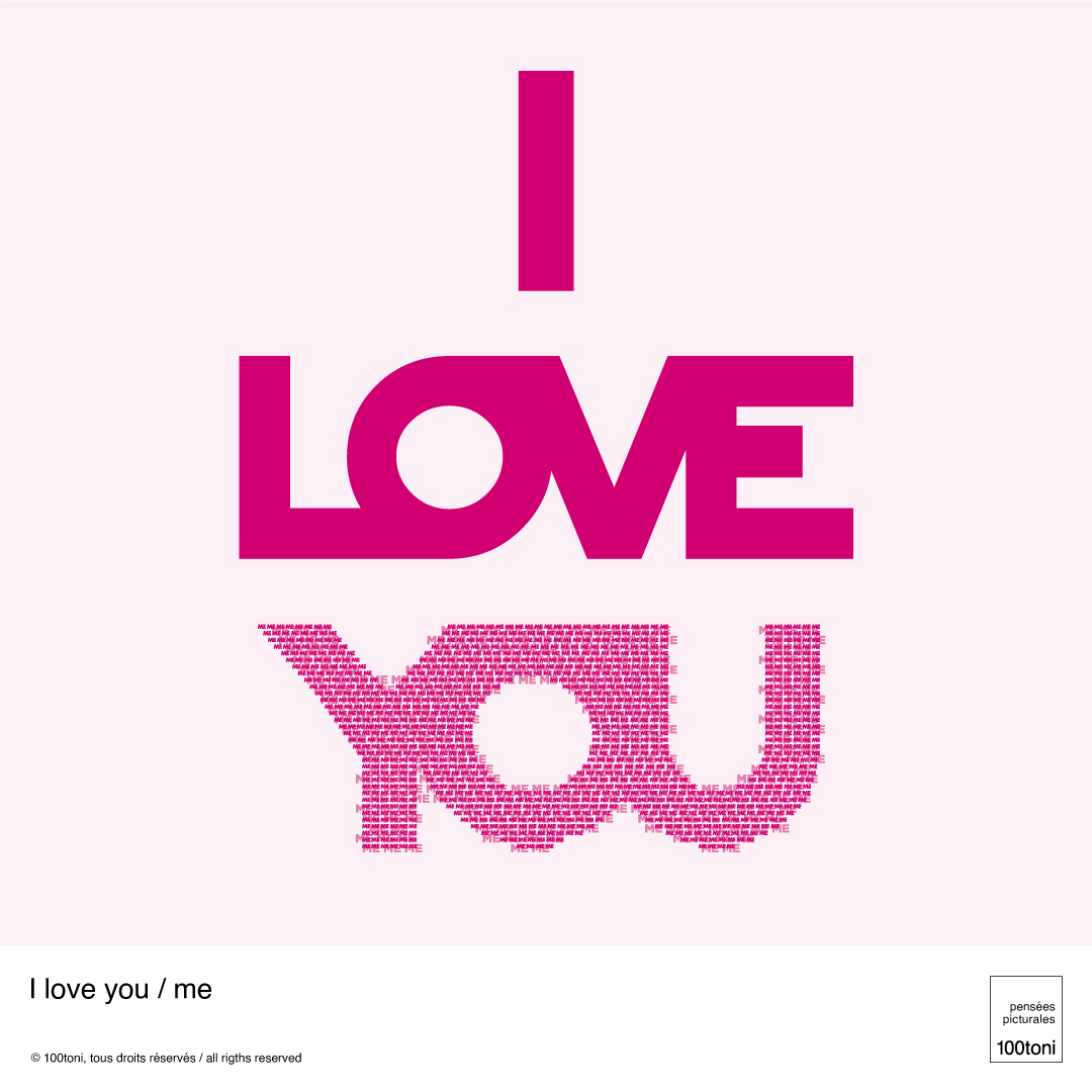 100toni's tweet photo. This YOU composed of ME has 2 meanings.

1 : to be able to love you, I must know how to love myself.

2: what I love in you is what sends me back to myself. 

In short, long live Love!
❤️😊 

#love #iloveyou #iloveme #art #artwork #100toni #originalart #lifestyle https://t.co/ZfQsJbwyVO