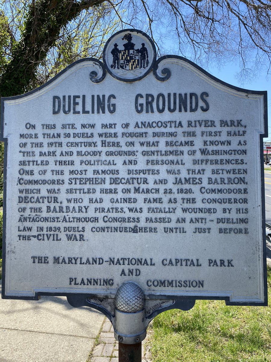 DCTourGuild's tweet photo. #OnThisDay in 1820, Barbary Wars hero CAPT Stephen Decatur, #USN was mortally wounded in a duel with CAPT James Barron. He was brought to his #DC home #DecaturHouse in #Lafayette Square where he died that evening. His house is now the home of @WhiteHouseHstry https://t.co/CKjedrYpVP