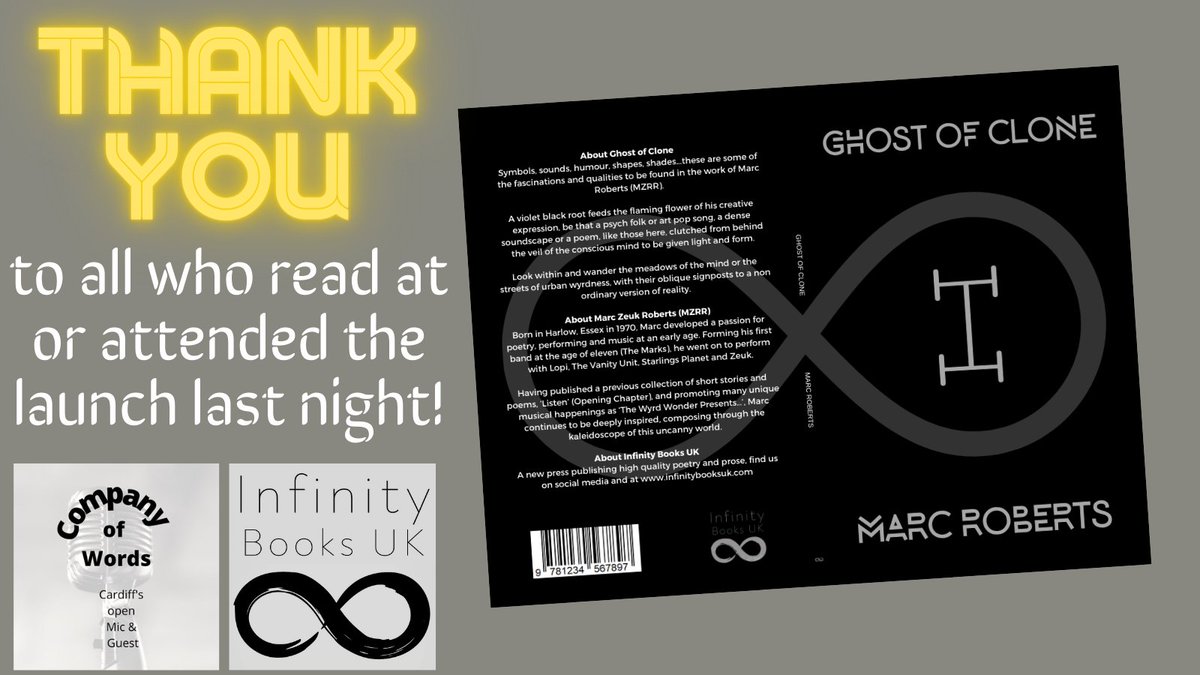 InfinityBooksUK's tweet photo. 🙏THANK YOU to all who came &amp; celebrated #WorldPoetryDay with us! Congrats to @Marczeuk once again. &amp; thanks to guests @Derec @ZoeVictorie Jamie Beahan @Steven_Stokes &amp; open mic readers. &amp; to @artographyalix of #CompanyOfWords for hosting so beautifully. &amp; to Jimmy 🎶 &amp; all! xxx https://t.co/MSDyEYsISl