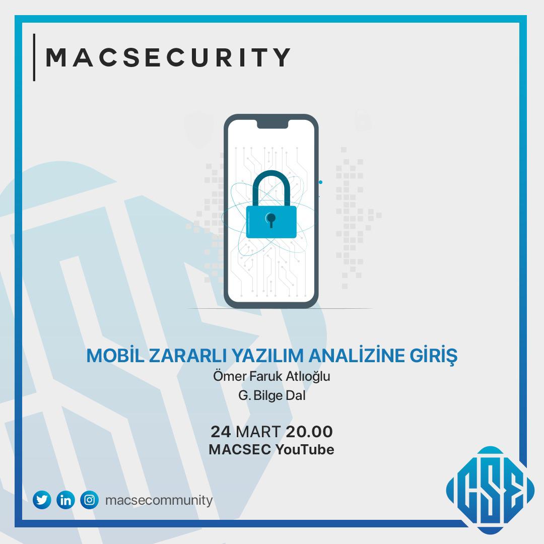 *macsecurity*, eğitimlere devam ediyor.

Bir sonraki oturum, 'Mobil Zararlı Yazılım Analizine Giriş' üzerine. Ekibimizden Ömer ve Bilge, android mimarisi, apk yapısı, analiz metodolojileri gibi konulara değinecek ve sunum sonunda canlı bir zararlı örneği incelemesi yapılacak.