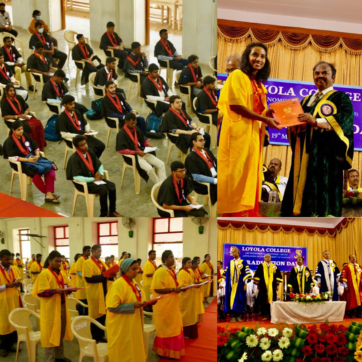 Loyola College 93rd Graduation ceremony, 19th March 2022 Chief guest: Dr. S. Gowri, Vice-chancellor, University of Madras, Chennai . @lcchennai