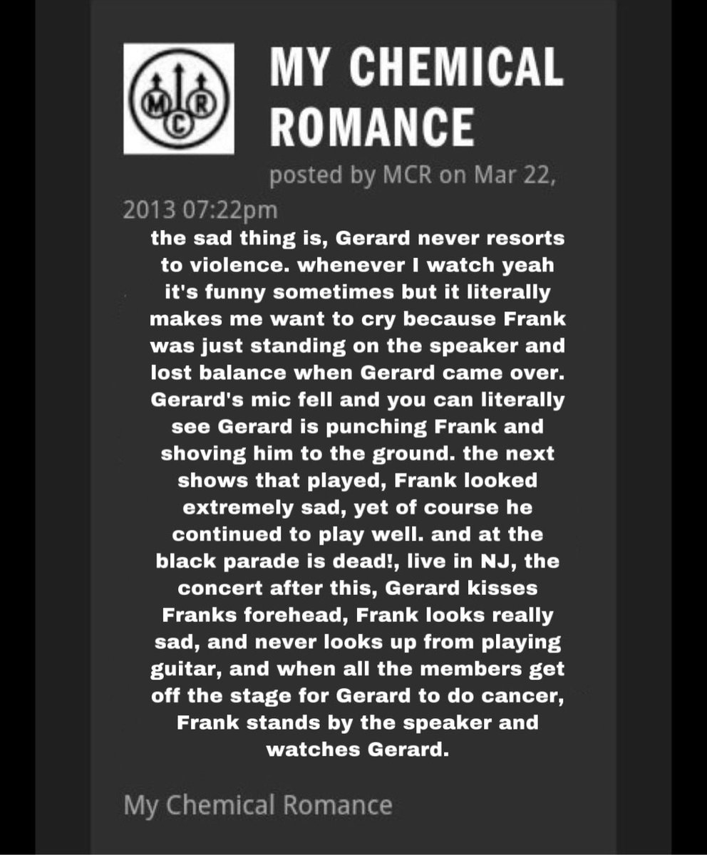 R0MANTICALLYURS's tweet photo. HAPPY MCR BREAKUP ANNIVERSARY YALL https://t.co/wz6M62jV1O