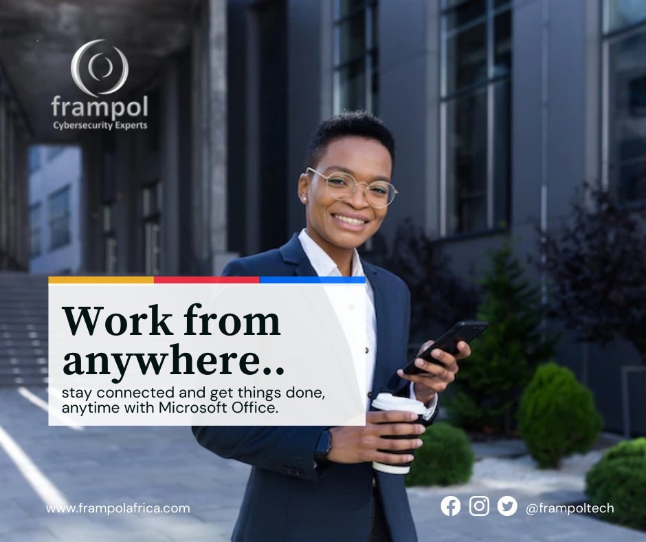 FrampolTech's tweet photo. What if you could get work done from anywhere and at anytime on any device?

With Microsoft 365 Plans you can!

 If you want more information you can get is touch on info@frampolafrica.com.

#microsoft #office #apps #connect #cowork #collaborate https://t.co/Tz1AVKMKAj