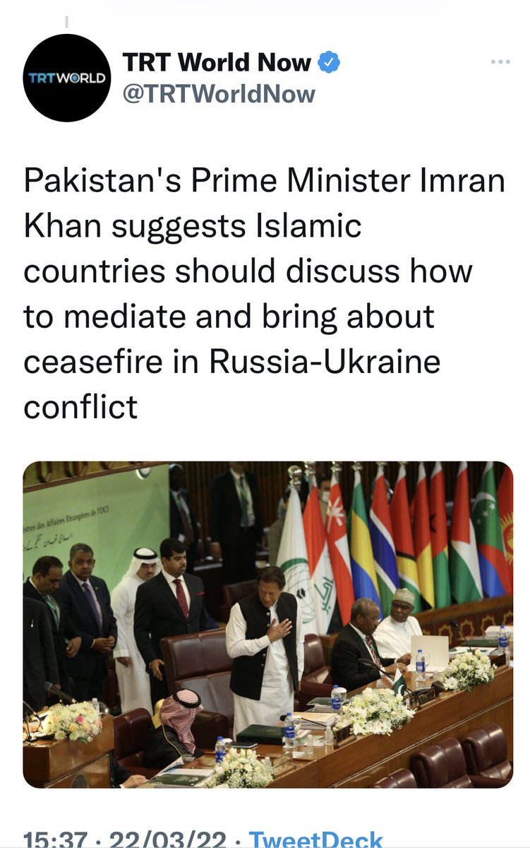 He doesn’t know if he will have a job tomorrow but he wants to resolve Russia-Ukraine conflict and bring ‘freedom’ to Kashmir and Palestine. Imran speaking at the conference of those who don’t matter.