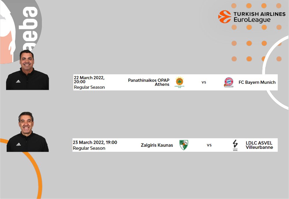 ArbitrosAEBA's tweet photo. 🏃Dani Hierrezuelo y Juan C. García
👉Regular Season @euroleague
📆22 y 23 de marzo
🏀#EveryGameMatters #ArbitrosAEBA #Refereelife #round31 https://t.co/IKofBGkHrN