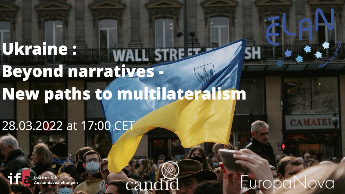 Europa_Nova's tweet photo. 🇺🇦: Beyond narratives - New paths to multilateralism

🗓 28.02 à 17h

Élan discutera de la prééminence des récits dans les discours politiques dans le cadre du conflit actuel et du défi de dépasser ces derniers.

🖊️ https://t.co/CRk5V0N0xS

@ZaaimiSarah @AbuLavinia @eldifraoui https://t.co/qlx05xuyYf