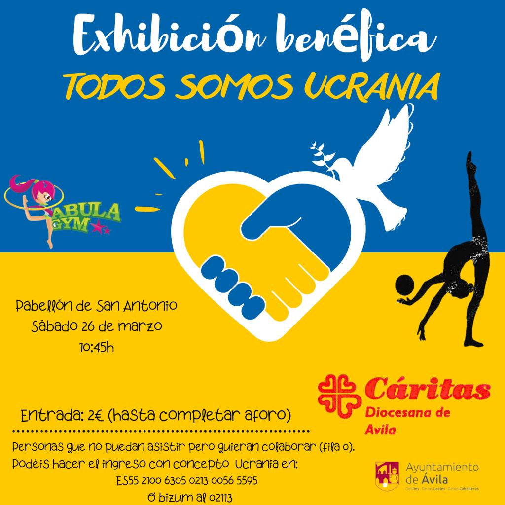 diocesisdeavila's tweet photo. Este sábado, el club @abulagym realizará una exhibición benéfica para recaudar fondos para @caritasavila. Así podrá seguir ayudando a los refugiados ucranianos que huyen de la guerra.
Entrada: 2 euros.
Habrá también una fila cero para quienes quieran colaborar. https://t.co/NnyGsLbhvF