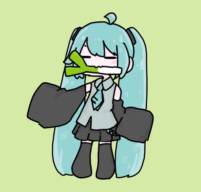 ぱくっ #初音ミク #HatsuneMiku #イラスト #illustration #一日一絵