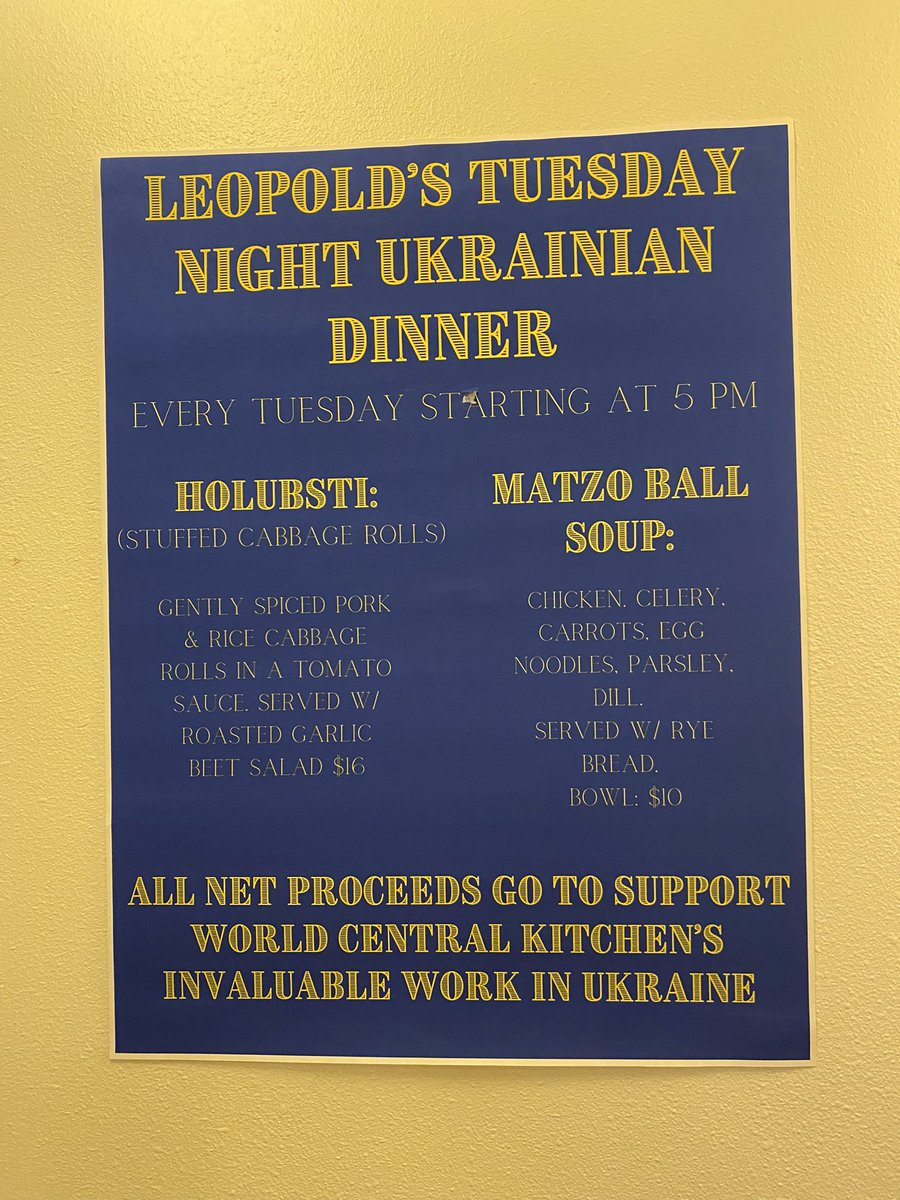 GabriellaRusk's tweet photo. In one of my favorite places in Madison this morning! 📚 Leopold’s Books Bar Caffe is hosting a Ukrainian dinner tonight to raise money for the World Central Kitchen. 🇺🇦 They’re also selling books written by Ukrainian authors. #WakeUpToMore now on @nbc15_madison! https://t.co/jEpqQtJhyi