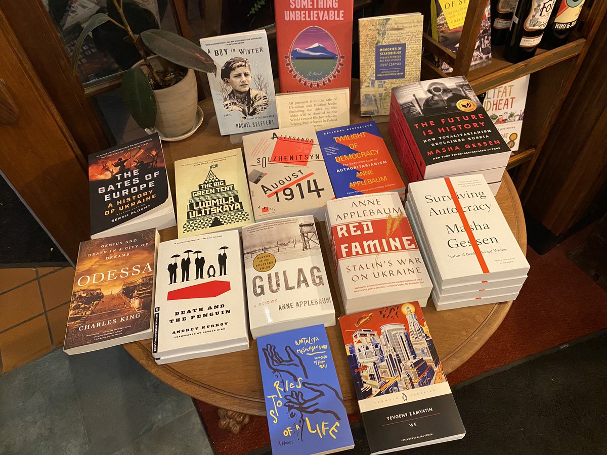 GabriellaRusk's tweet photo. In one of my favorite places in Madison this morning! 📚 Leopold’s Books Bar Caffe is hosting a Ukrainian dinner tonight to raise money for the World Central Kitchen. 🇺🇦 They’re also selling books written by Ukrainian authors. #WakeUpToMore now on @nbc15_madison! https://t.co/jEpqQtJhyi