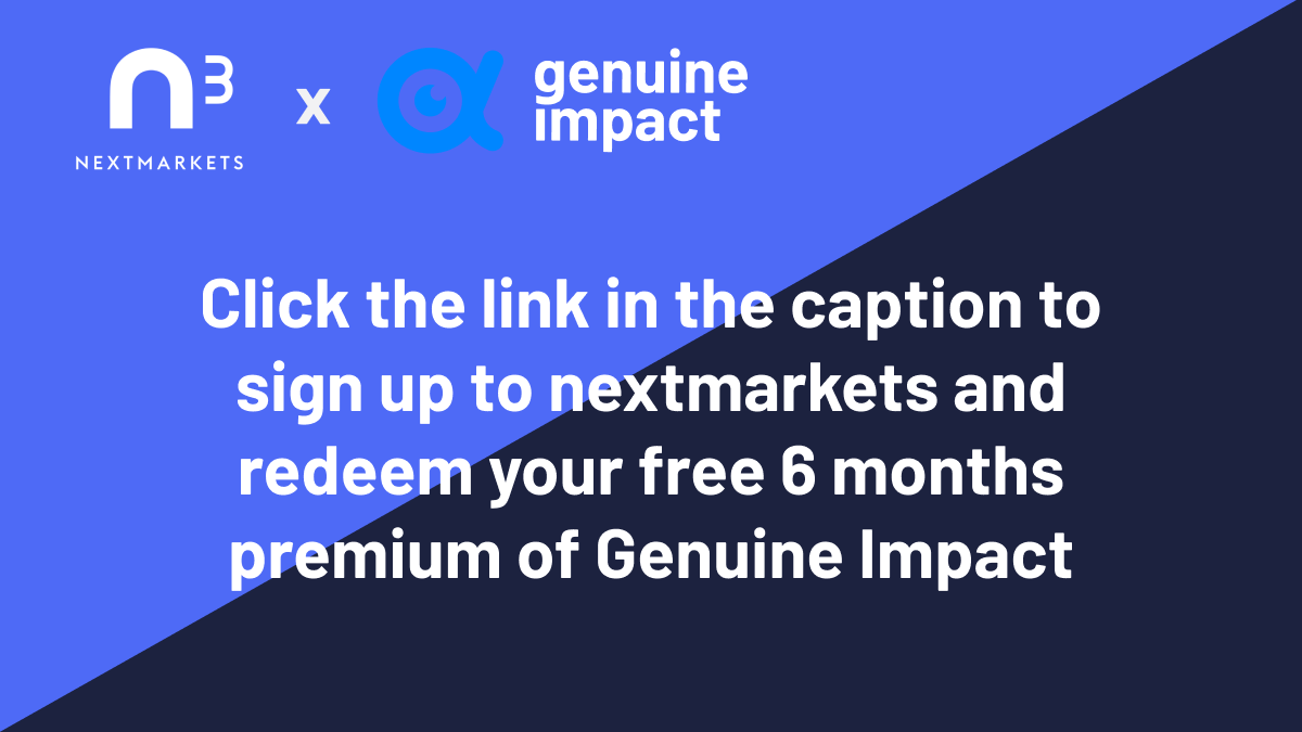 genuine_impact's tweet photo. We're super excited to announce a partnership with European broker @nextmarkets_de! And because we want you to be excited too, we're offering 6 months of free premium for users who sign up with this link:
https://t.co/QwRUKogAfb
(offer open to our European users exc. UK) https://t.co/eKFSCJ9Wjp