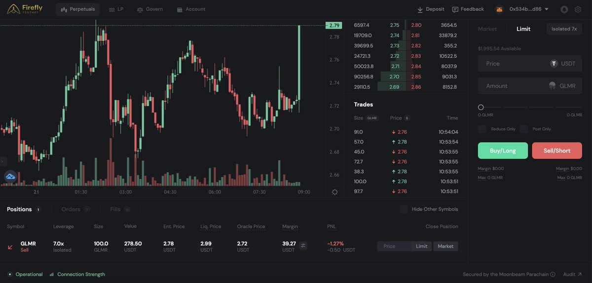 HonkyBang's tweet photo. Tested @fireflyprotocol.
Decentralized perp contracts in #Polkadot sys. Pleasant interface, comfortable work, and the main thing is good processing and issuance speed. Looking forward to collaborating with @MantaNetwork ;) https://t.co/qS0qmh4WJV