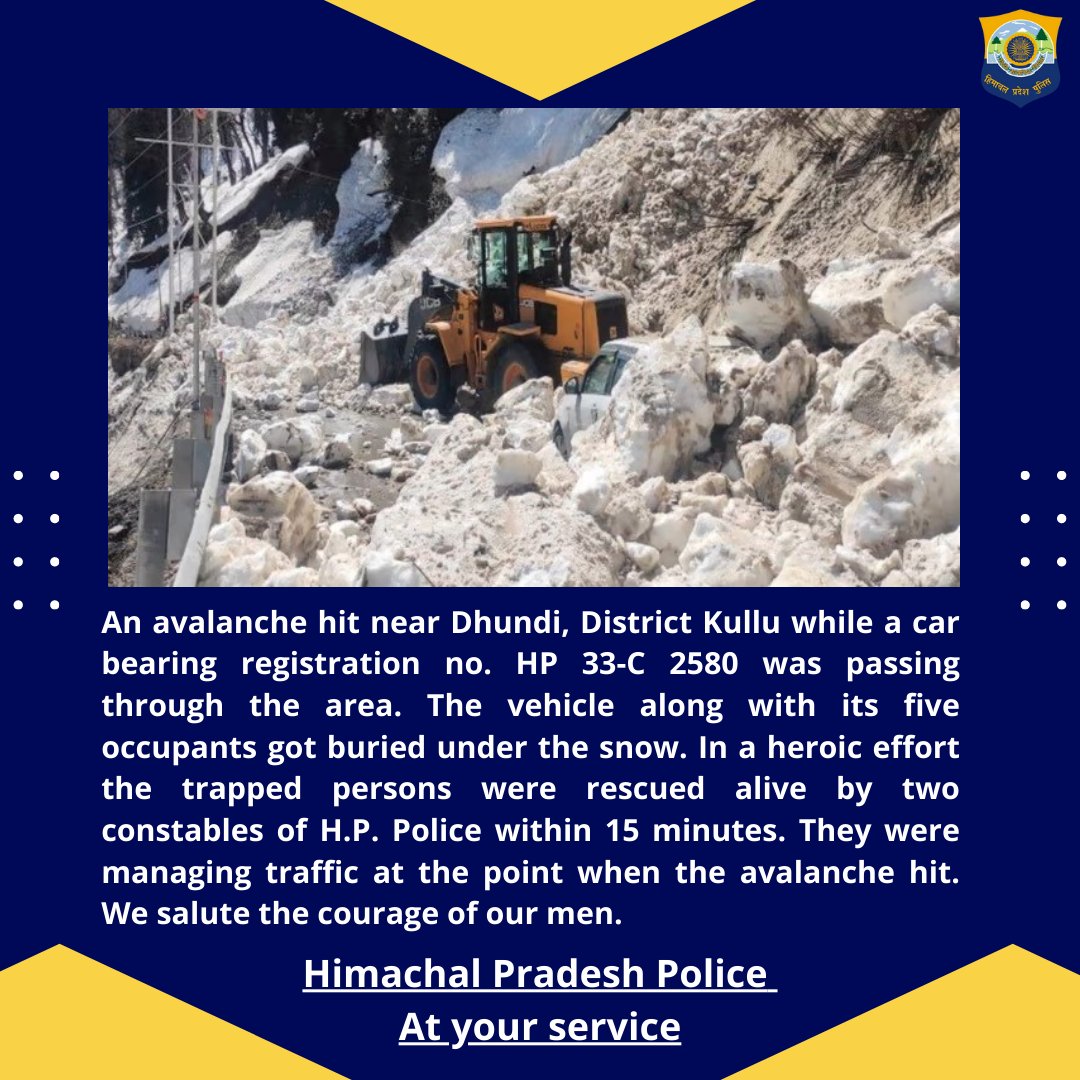 himachalpolice's tweet photo. #NaturalDisaster
#Avalanche #HPPolice
@PoliceKullu https://t.co/QIzJ7gf7Kb