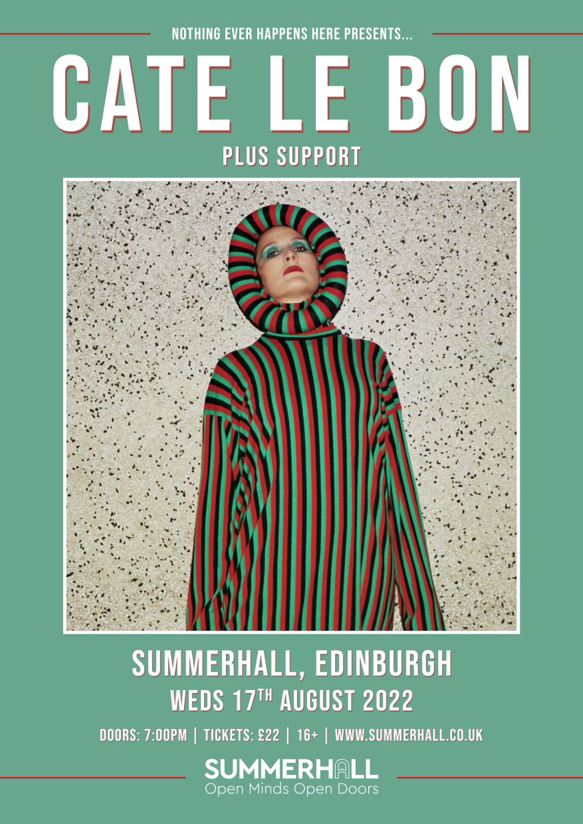 TICKETS ON SALE! 🎶📢

A multi-faceted artist and producer, <a href="/CateLeBon/">هياهياهيا</a> brings her stylistically varied, surrealistically-inclined and deeply personal music to Summerhall on WED 17 AUGUST

Book tickets 🎟️:
bit.ly/350gzr8