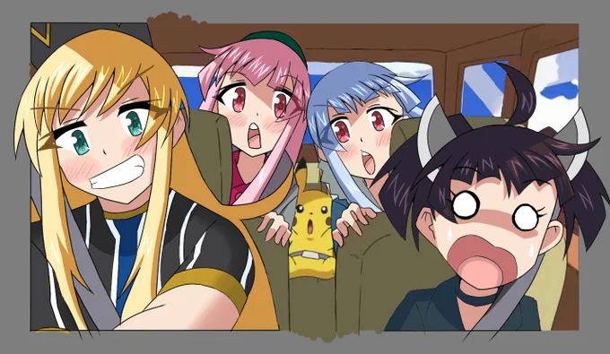 ポケモン剣盾ボイスロイド実況動画用のOPアニメの1コマ#VOICEROID #弦巻マキ#東北きりたん#琴葉茜#琴葉葵 #琴葉姉妹#ポケモン#ピカチュウ #ポケモン剣盾 
