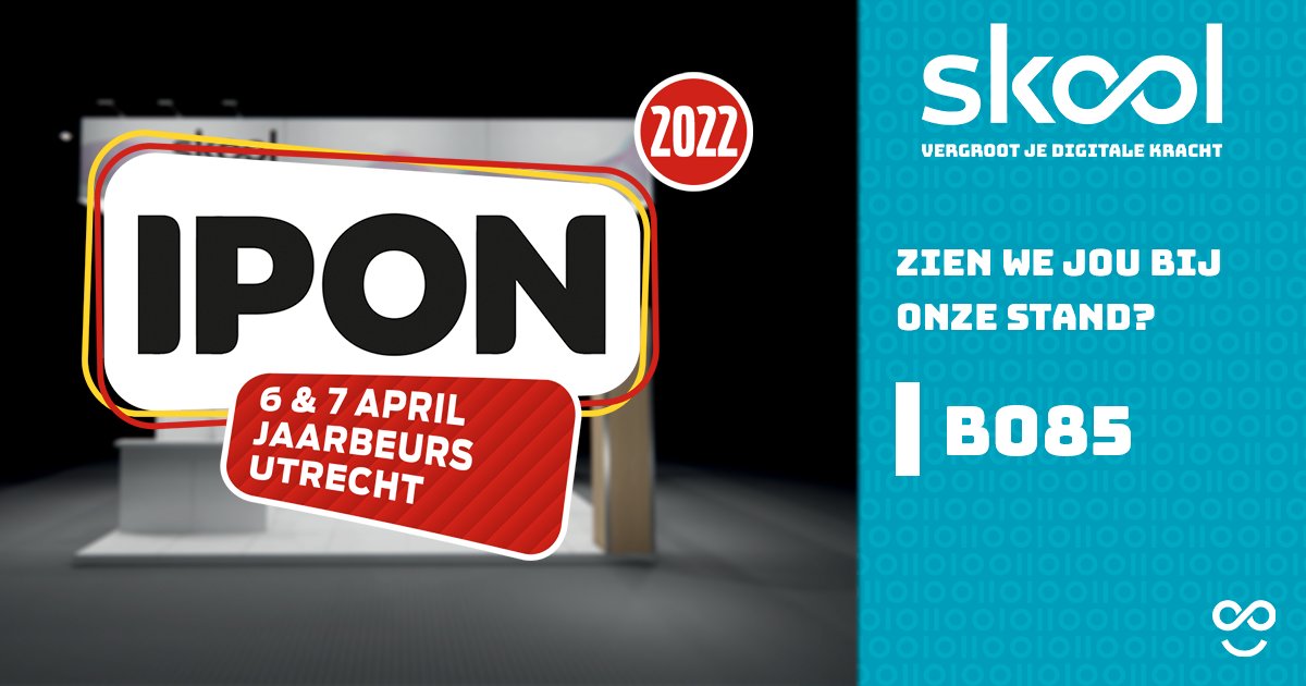 SkoolNL's tweet photo. In de achtergrond zijn we al druk bezig met het voorbereiden van het @IPONevent . Zien we jou op 6 of 7 april?

#Skool #ipon2022 https://t.co/e2zLweskcn